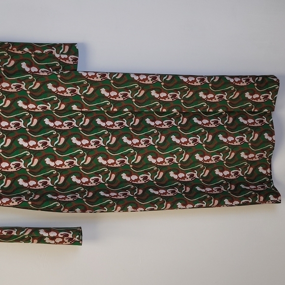 Zara Green Printed Slit Midi Night Out Dress Size Small - Picture 5 of 15